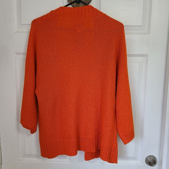 (1346) Chico's Woman's Long Sleeve Open Front Sweater, Size: 2 Color: Orange - Picture 12 of 16